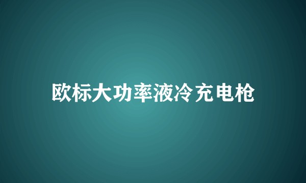 欧标大功率液冷充电枪
