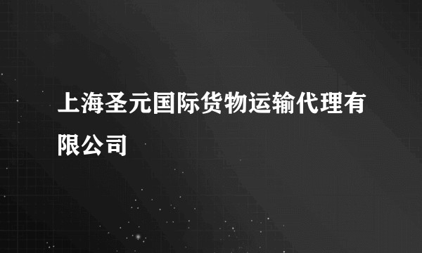 上海圣元国际货物运输代理有限公司