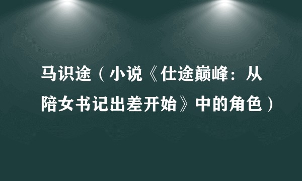 马识途（小说《仕途巅峰：从陪女书记出差开始》中的角色）