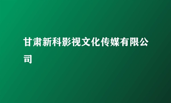 甘肃新科影视文化传媒有限公司