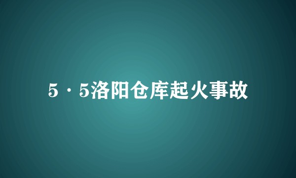 5·5洛阳仓库起火事故