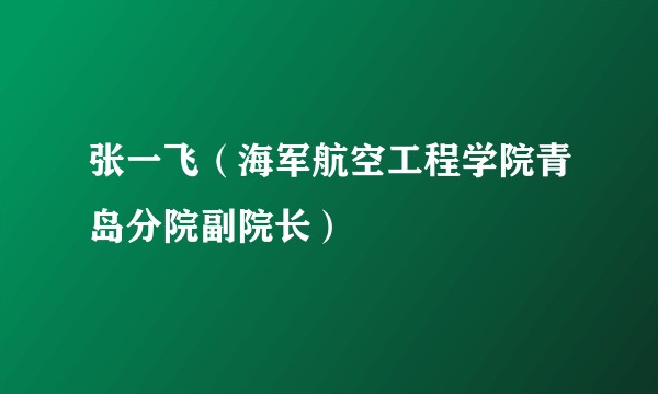 张一飞（海军航空工程学院青岛分院副院长）