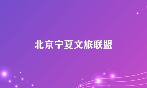 北京宁夏文旅联盟