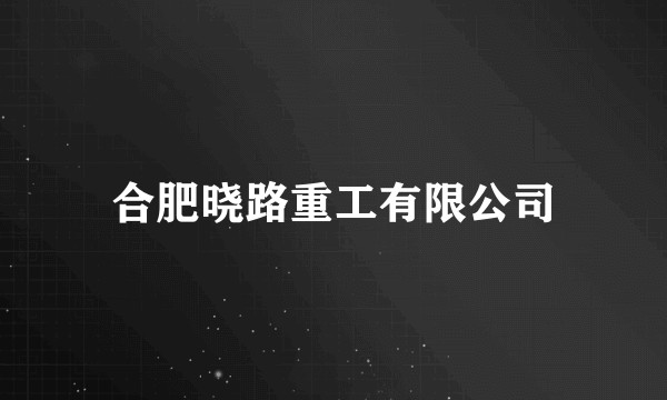 合肥晓路重工有限公司