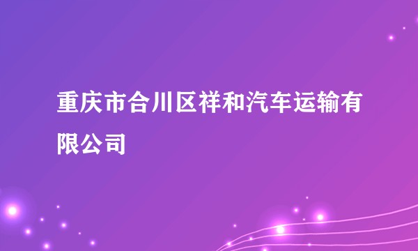 重庆市合川区祥和汽车运输有限公司