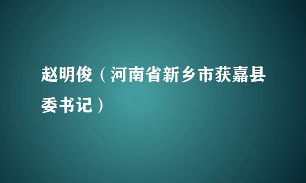 赵明俊（河南省新乡市获嘉县委书记）
