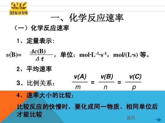 影响化学反应速率的因率