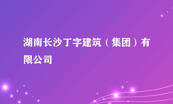 湖南长沙丁字建筑(集团)有限公司