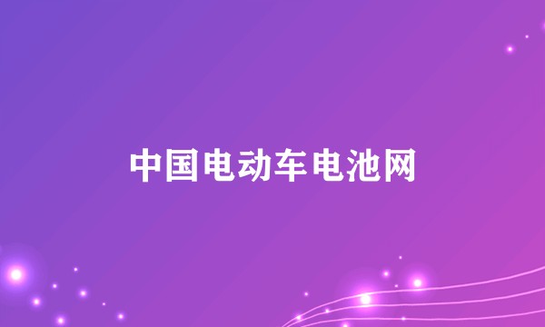 中国电动车电池网