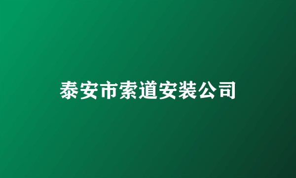 泰安市索道安装公司