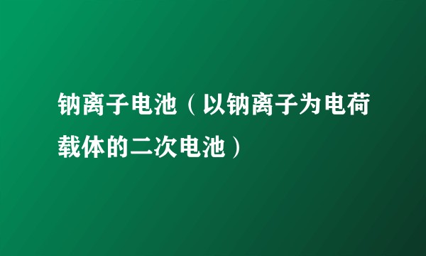 钠离子电池（以钠离子为电荷载体的二次电池）
