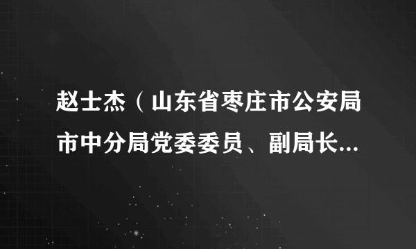 赵士杰（山东省枣庄市公安局市中分局党委委员、副局长、一级警长）