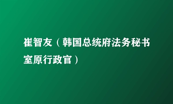 崔智友（韩国总统府法务秘书室原行政官）