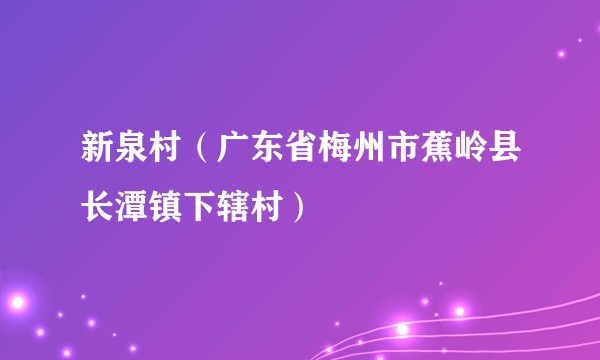 新泉村（广东省梅州市蕉岭县长潭镇下辖村）