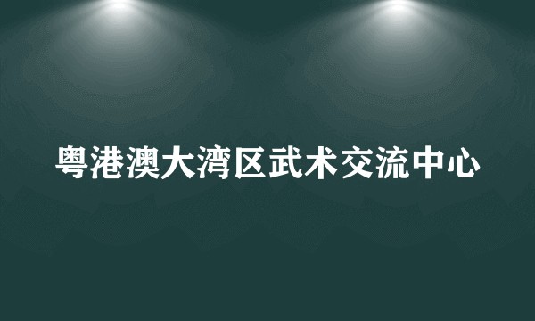 粤港澳大湾区武术交流中心