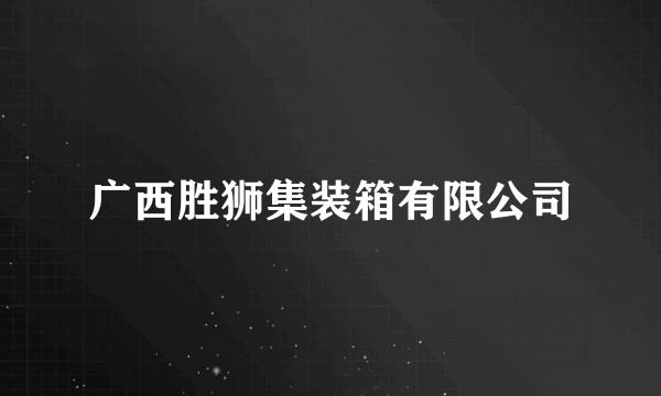 广西胜狮集装箱有限公司