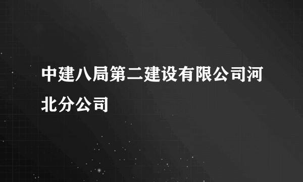 中建八局第二建设有限公司河北分公司