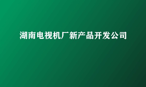 湖南电视机厂新产品开发公司