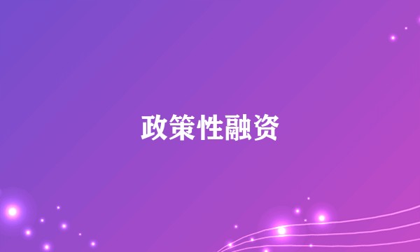 政策性融资