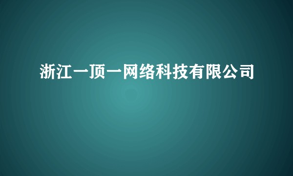 浙江一顶一网络科技有限公司