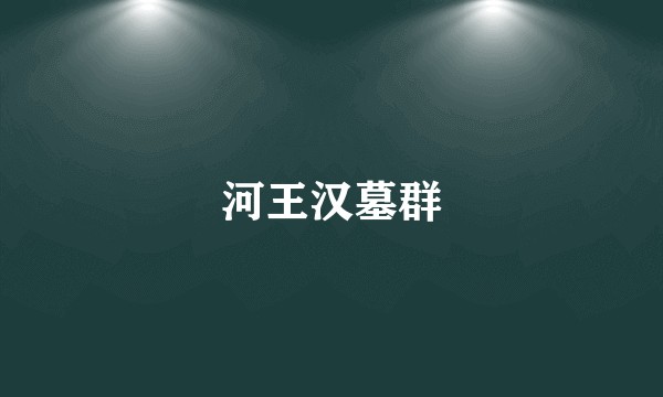 河王汉墓群