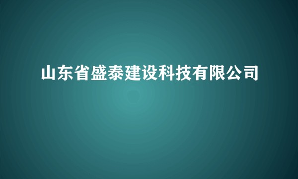 山东省盛泰建设科技有限公司
