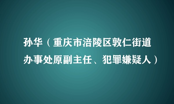孙华（重庆市涪陵区敦仁街道办事处原副主任、犯罪嫌疑人）