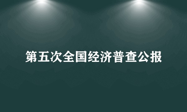 第五次全国经济普查公报