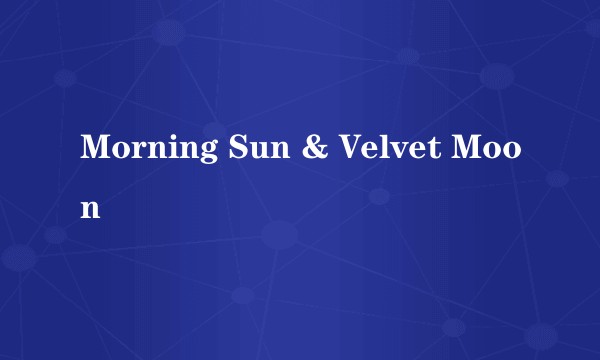 Morning Sun & Velvet Moon