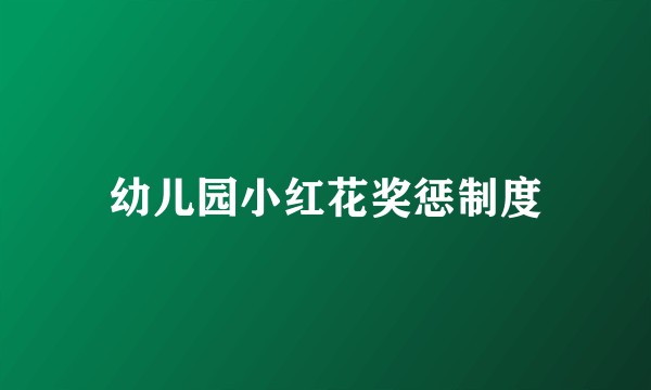 幼儿园小红花奖惩制度