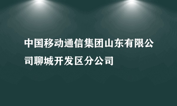 中国移动通信集团山东有限公司聊城开发区分公司