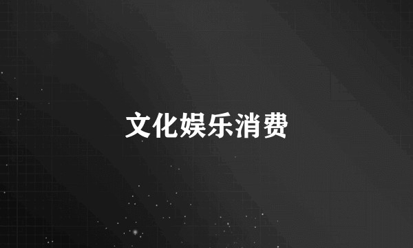 文化娱乐消费