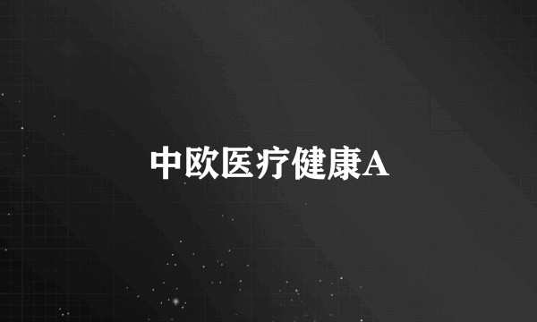 中欧医疗健康A