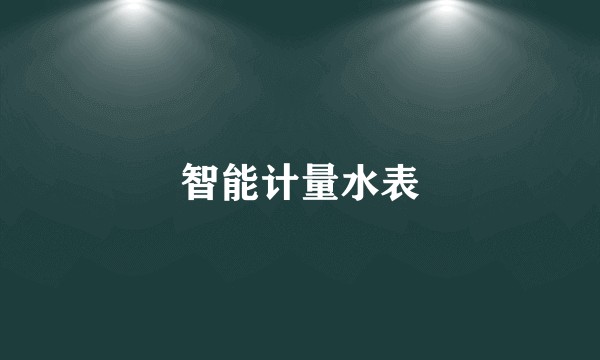智能计量水表