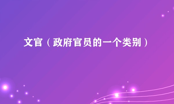 文官（政府官员的一个类别）