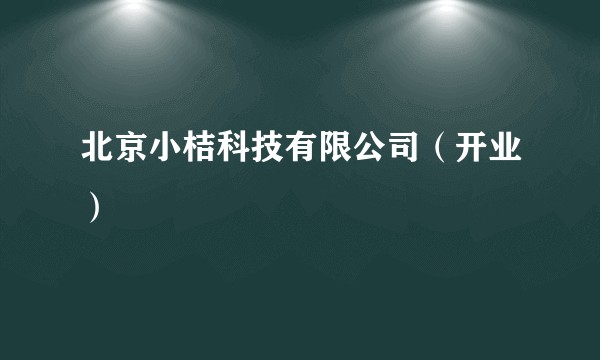 北京小桔科技有限公司（开业）
