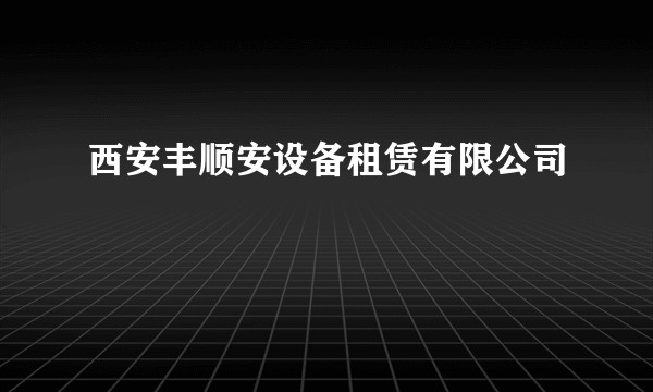 西安丰顺安设备租赁有限公司