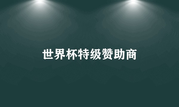 世界杯特级赞助商