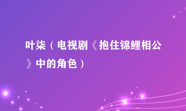 叶柒（电视剧《抱住锦鲤相公》中的角色）