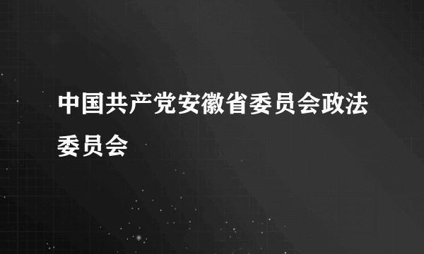中国共产党安徽省委员会政法委员会