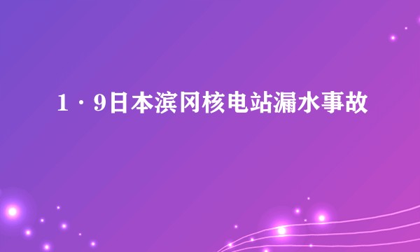 1·9日本滨冈核电站漏水事故