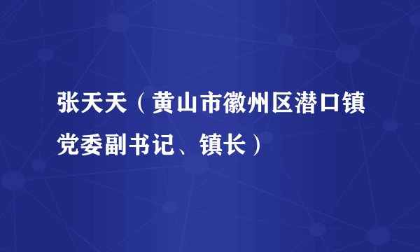 张天天（黄山市徽州区潜口镇党委副书记、镇长）