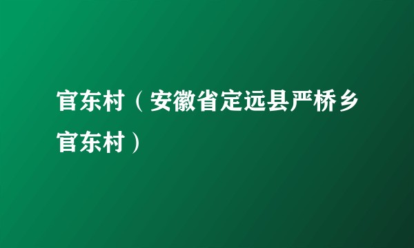 官东村(安徽省定远县严桥乡官东村)