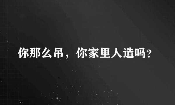 你那么吊,你家里人造吗?