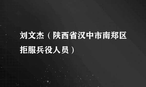 刘文杰（陕西省汉中市南郑区拒服兵役人员）