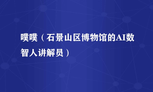 噗噗（石景山区博物馆的AI数智人讲解员）