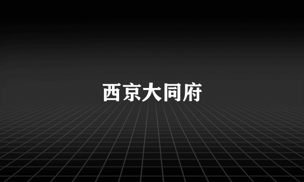 西京大同府