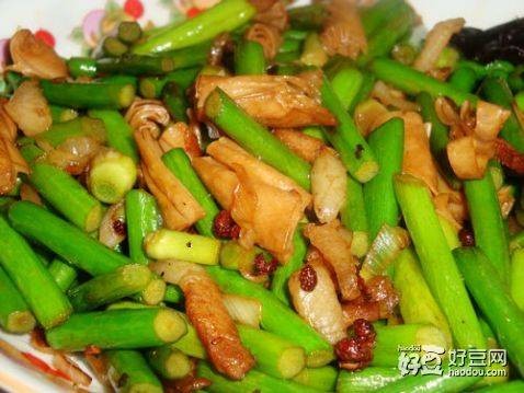 生炒蒜苔肉