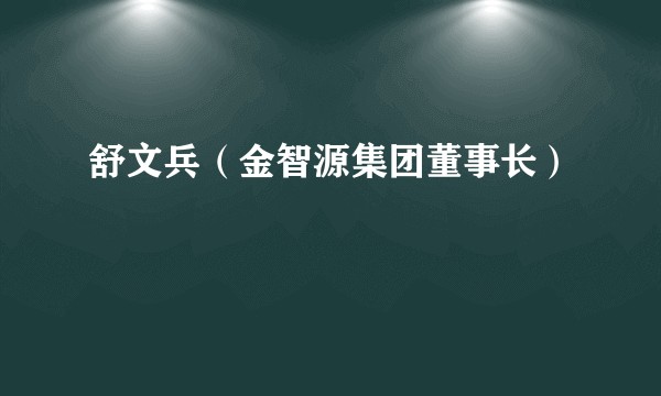 舒文兵（金智源集团董事长）