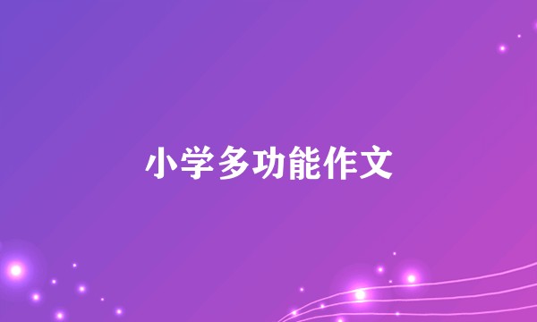 小学多功能作文